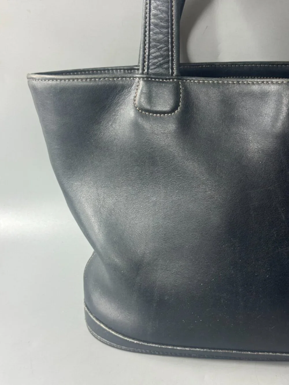 Authentic Vintage Coach 9302 Black Leather Bleeker Basket Bag